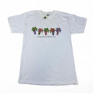 Reef T Shirt Mens M White Graphic Palm Tree Mexico Souvenir Tee